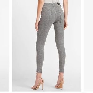 EXPRESS high waisted snakeskin print skinny jeans